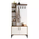 Mobilă pentru antreu Trendy Viyana D, Nuc, Alb 90x200x35cm (GTR001346)