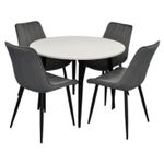 Set masă și scaune Evelin di Costacurta стол DT-402-3B + 4 стула YTC-055B, BLU-14 Dark grey