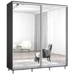 Dulap Mobildor-Lux Aron cu uși glisante din oglinzi (190x60x200H cm) Anthracite
