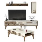 Стенка Trendy Valensiya Орех, Кремовый (комплект мебели для гостиной) (GTR001274)
