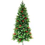 Декоративная ёлка Promstore 02539 PE с ягодами и шишками 210cm