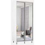 Шкаф Mobildor-Lux Зеркальные раздвижные двери Aron-P (140x60x200 см) Brilliant White