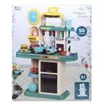 Игрушечная кухня и посуда New World 16865C Bucatarie cu aragaz si chiuveta, cu lumina si sunet, culoare turcoaz, cod 612026