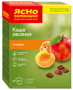 Каша овсяная Ясно Cолнышко Ассорти с абрикосом, яблоком, изюмом, 270 г