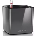 Цветочный горшок Lechuza Cube Glossy 16, Charcoal