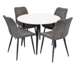 Комплект стол и стулья Evelin di Costacurta стол DT-402-3B + 4 стула YTC-055B Dark grey