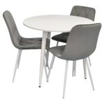 Комплект стол и стулья Evelin di Costacurta стол DT 404-5Wh + 3 стула YTC-080Wh Light grey