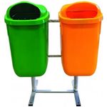Coș de gunoi Hydro S Set 2 urne stradale pe carcasa, 2x50L, verde, orange 8001255