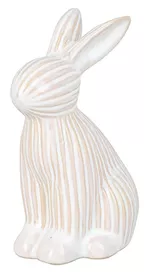 Decor H&S 54792 Statueta Iepure cu relief 13cm, porcelan