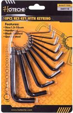 Set de unelte de mână Hoteche 260110 Ключи шестигранные 1,5-10mm короткие на кольце 10шт