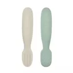 Посуда для кормления Beaba B913578 Set 2 linguri silicon Sage Green/Velvet Grey