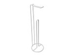 Suport pentru hartie WC cu rezervor 54cm, metal, alb