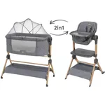 Leagăn Kikka Boo 31003020109 Patut si scaun de masa 2in1 Sleat Me Grey