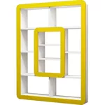 Raft de birou Trendy Orkide, alb, galben 108x140x21cm, raft de carti