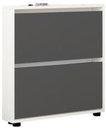 Raft pentru încălțăminte Mobildor-Lux Leo Slim 50x16x86H cm White/Anthracite