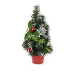 Decor de Crăciun și Anul Nou Promstore 49099 Suvenir Brad cu decoratiuni in ghiveci rosu 30cm