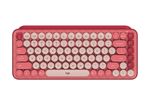 Wireless Keyboard Logitech POP Keys, Mechanical, Compact design, Emoji Keys, 2xAAA, BT/2.4, Rose