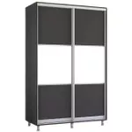 Dulap Mobildor-Lux Aron-P 1.0m-1.8m uși glisante din PAL orizontal (130x60x230H cm) Anthracite