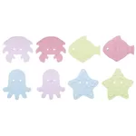 Accesoriu pentru baie Roxy Kids RBM-008-SA Covorașe antiderapante mini cu animale marine, culoare pastel, 8 buc.