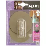 Аксессуар для ванной MSV 41001 Крючки самоклеющиеся 2шт круг 8cm, коричн, пластик