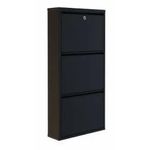 Raft pentru încălțăminte Trendy Locking 3 Piece Metal-Black, 50x103x15cm