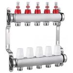 Set distribuitor Hydro S Colector complet din Inox, 5 căi, cu debitmetru, 1