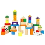 Игрушка Viga 59695 Set cuburi colorate din lemn 50 buc