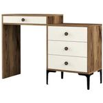 Măsuţa de toaletă Trendy Lizbon 554, Nuc, Crem, 124x84x40cm (masa de machiaj) (GTR001463)