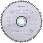 Диск отрезной Metabo 628223000 Диск для циркулярной пилы Multi CUT универсальный HW/CT 254x30, 80FZ