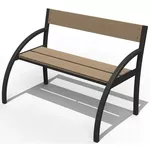 Комплектующий элемент для детской площадки Copfer PTP048B Скамейка со спинкой 1,95 м (для установки на грунт)