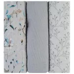 Accesoriu pentru înfășat Kikka Boo 31103010111 Pelinci de muselina Dreamy Fields Grey, 75x75cm, 3buc