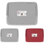 Миска для собак и кошек Бытпласт 46213 Подставка под миску Lucky Pet 33x26cm, серая/бордо