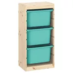 Короб для хранения Ikea Trofast 44x30x91 Light Bleached Pine/Turquoise