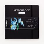 Скетчбук Малевичъ для графики Graf'Art, Total Black, 150 гм, 19x19 см, 20л