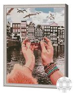 Tablou pe numere Art Gallery QB205535 Mozaic cu diamante patrate 40x50cm Orasul in mana