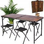 Mobilier pentru camping Jumi OM-281813 Masa de camping pliabila + 4 taburete Oak Artisan