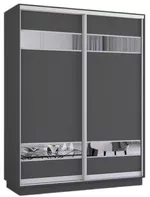 Шкаф Mobildor-Lux Fox uși glisante din PAL cu elemente din oglindă (220x60x230H cm) Anthracite