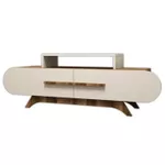 Comodă TV Trendy Trandafir, Nuc, Smantana 145x49x36cm