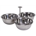 Veselă Excellent Houseware 56423 Recipient pentru aperitiv triplu 22x11.5x22cm, inox