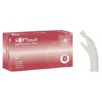 Перчатки LATEX SOFT TOUCH, размер M, WHITE, 100шт, BM