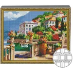 Tablou pe numere Art Gallery QB201184 Mozaic cu diamante patrate 40x50cm Orasel pe malul lacului