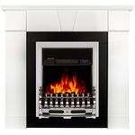Камин электрический ArtFlame Elyon & Galileo Silver, 950x1000x270mm, Alb