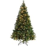 Brad artificial Helmet Christmas Green Tree 210cm, 950tips+ Christmas Lights 8m 50 lights