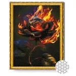 Картина по номерам Art Gallery GA84576 Mozaic cu diamante 40x50cm Trandafir in flacari