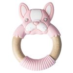 Iinel dentiție Bibipals Teething Ring Koala, Pink and White