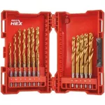 Set de tubulare, bite, duze Milwaukee 48894760 set burghie metal Shockwave HSS-G TiN Red Hex 2-10 mm (19buc)