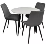 Комплект стол и стулья Evelin di Costacurta стол DT-404-3B + 3 стула YTC-055B Bluvel-14 (Dark grey)