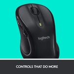 Wireless Mouse Logitech M510, Optical, 1000 dpi, 7 buttons, Ambidextrous, Tilt scroll, 2xAA, Black
