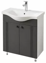 Dulap pentru lavoar Mashtab 12129 Palma (Basic) cu 2 uși 650x370x850 Alb mat-Antracit