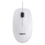 Mouse Logitech B100 OEM, Optical, 800 dpi, 3 buttons, Ambidextrous, White, USB